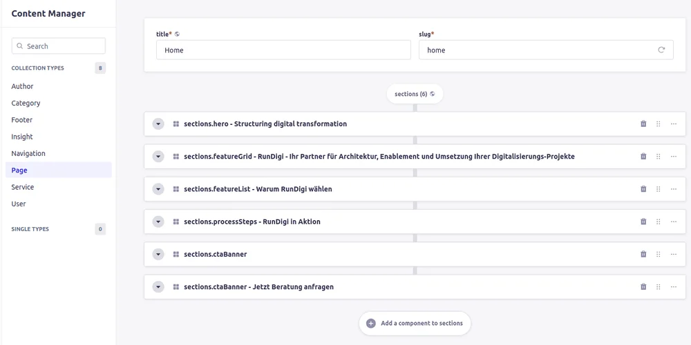 Strapi as a backend for content management